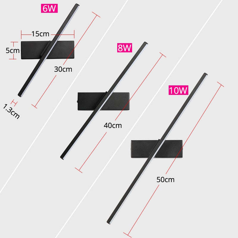 Arisha  Moderna LED Applique Nero/Bianco Girevole Camera da Letto Soggiorno