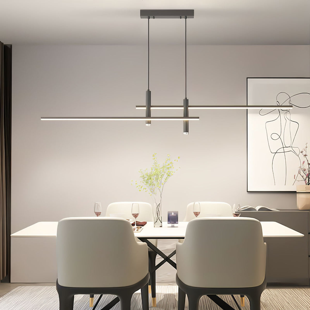 Arisha Lampada a Sospensione Lineare Moderna per Sala da Pranzo