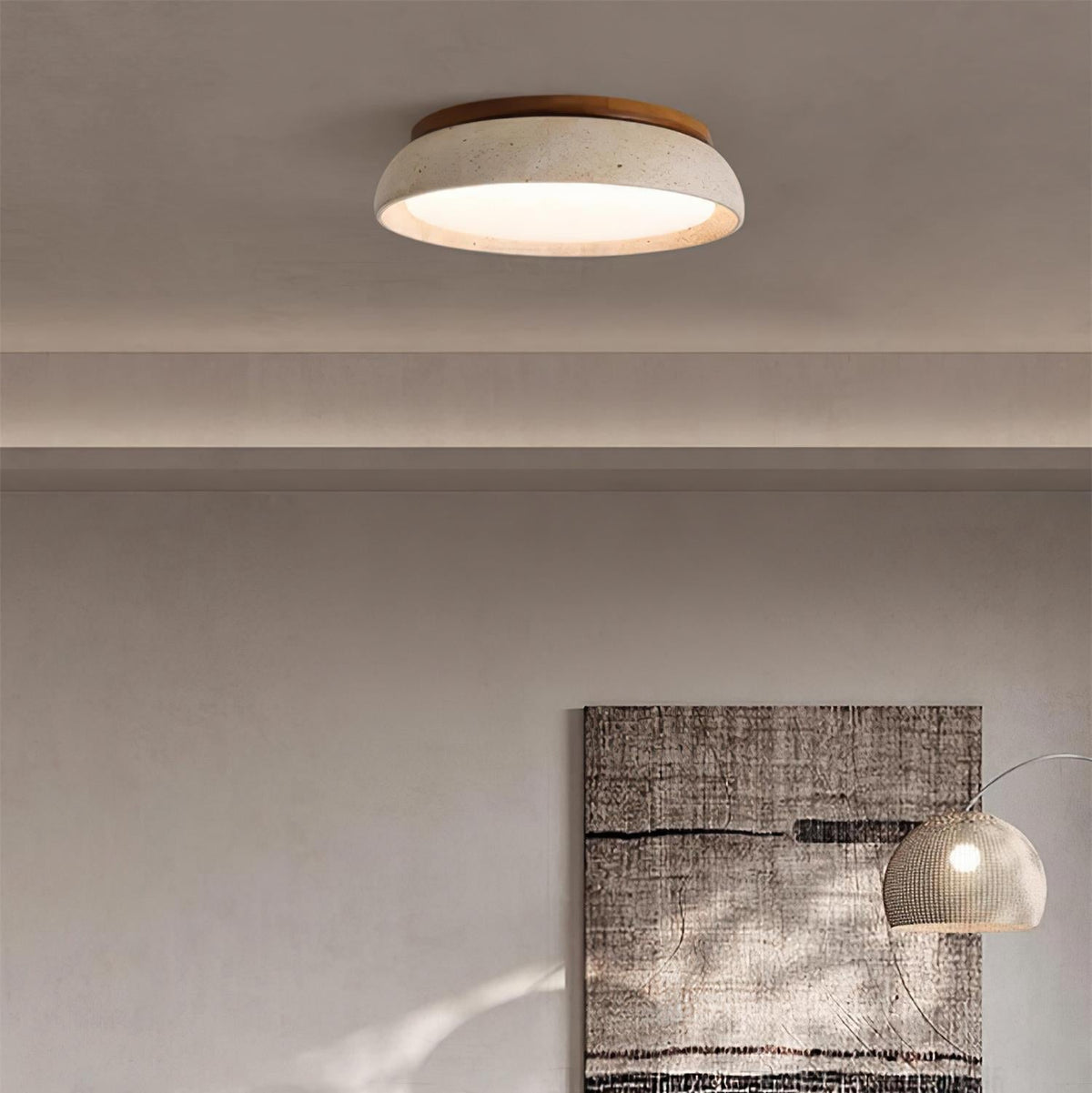 Ritta – Plafoniera LED in travertino – dettaglio 3