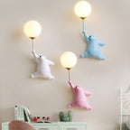 Aria Design LED Applique da Parete Lettura Pallone d'Orso Bianco/Blu Camera da letto/Studio/Soggiorno